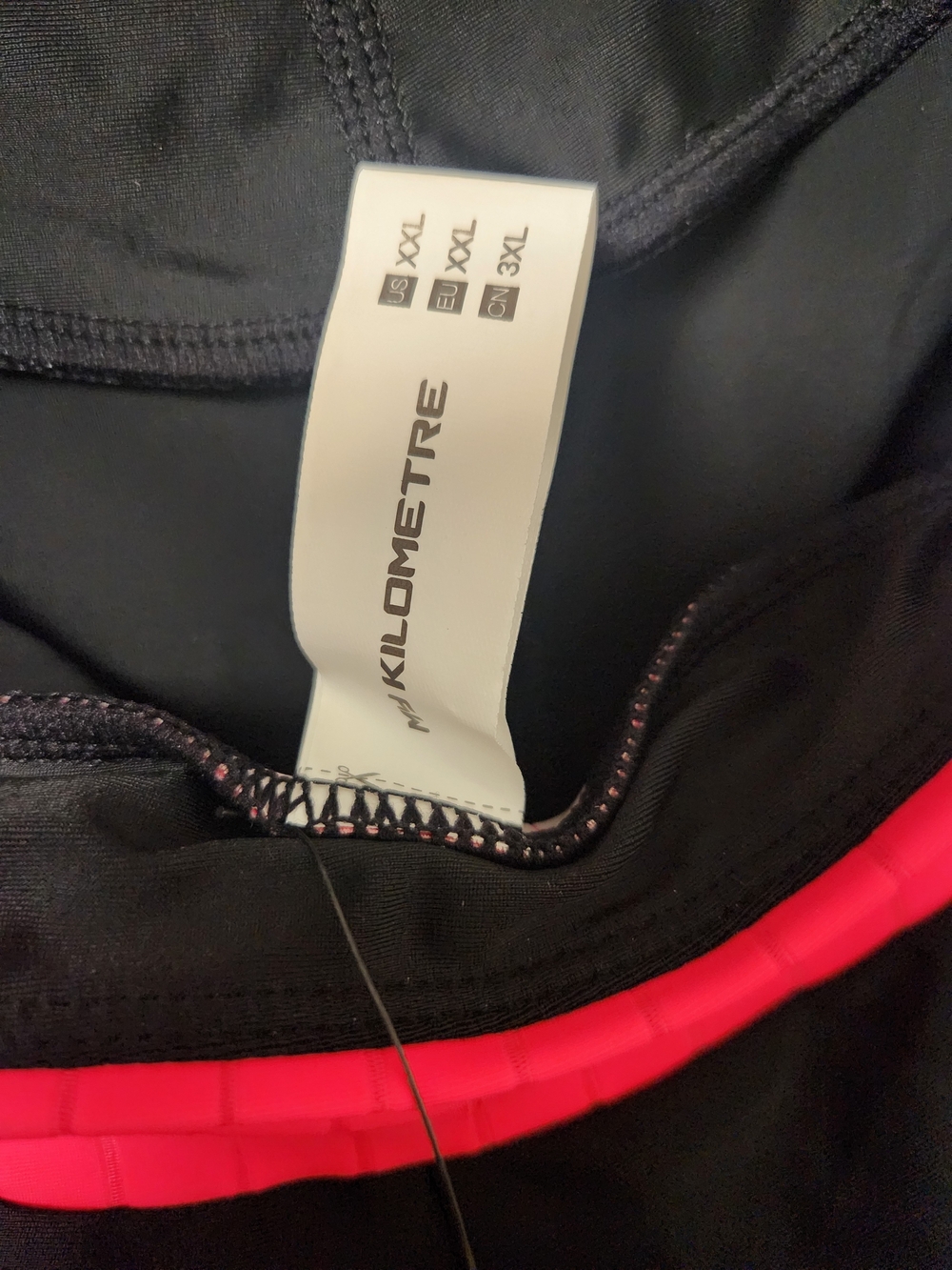 Women's Black Athletic Cycling Shorts with Blue & Pink Panels - Picture 3 of 7